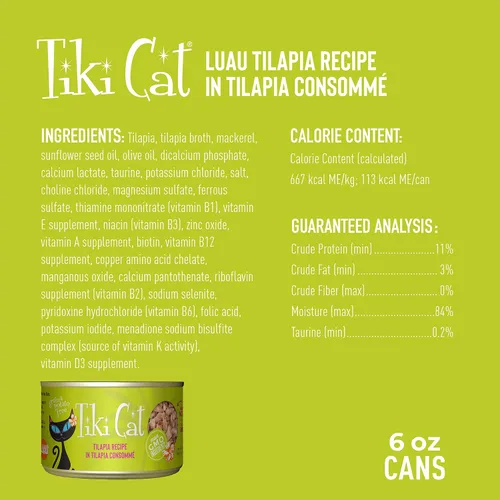 Miniatura 4 de Tiki Cat Luau - Comida húmeda sin granos, baja en carbohidratos, con aves de corral o peces en consomé para gatos adultos y gatitos., color fantasía