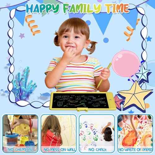 Miniatura 5 de Tableta de escritura LCD para niños de 10 pulgadas, almohadilla de dibujo reutilizable y borrable, tablero de escritura electrónico para niños