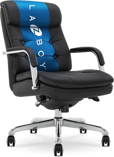 Miniatura 13 de La-Z-Boy Sonata - Silla ejecutiva giratoria ergonómica de cuero regenerado, color blanco y dorado (CCHR10014A)