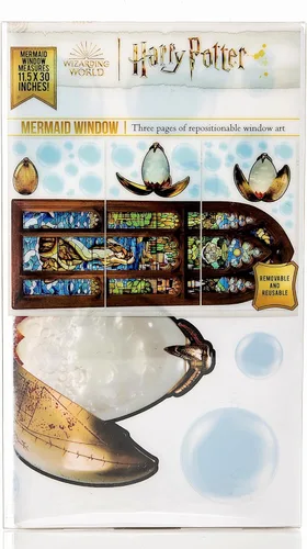 Miniatura 7 de Conquest Journals Harry Potter Mermaid - Juego de adhesivos para ventana, 11.5 x 30 pulgadas, incluye más de 20 burbujas flotantes y el huevo