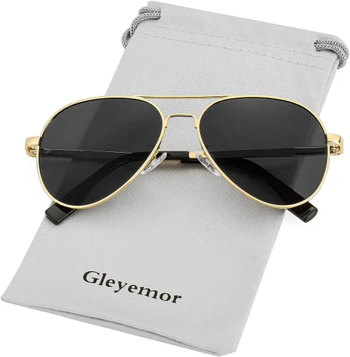 Miniatura 114 de Gleyemor Lentes de sol polarizados estilo aviador para niños y niñas, jóvenes, adolescentes, dos tamaños de 1.969 in y 2.047 in