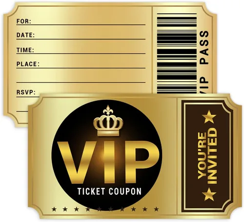 wuguimeii Invitaciones de fiesta de cumpleaños con sobres, invitaciones de fiesta VIP de películas, invitaciones de cumpleaños para niños,