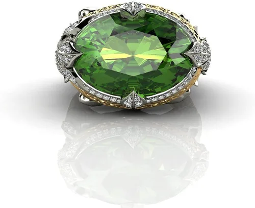 Miniatura 4 de Anillo de sirena de Kraken con circonio cúbico verde vintage Medusa Fishamn Merman de cristal de sirena anillo de dedo Sea King Queen para mujeres