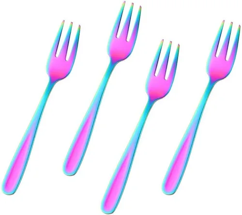 Miniatura 13 de Baikai - Juego de 12 tenedores para aperitivos, de acero inoxidable 18/10, con acabado de acero inoxidable, para cóctel, mini ensalada y fruta, 5.5