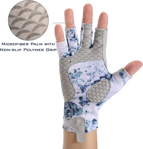 Miniatura 4 de KastKing La Sal Guantes de pesca UPF50+ Guantes de sol Guantes de protección UV Guantes sin dedos para hombres y mujeres para exteriores, kayak