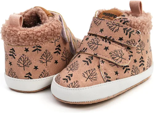 Miniatura 4 de QWZban Zapatos de bebé para niños y niñas, zapatillas de deporte con suela de goma antideslizante, para cuna de bebé, zapatos de vestir