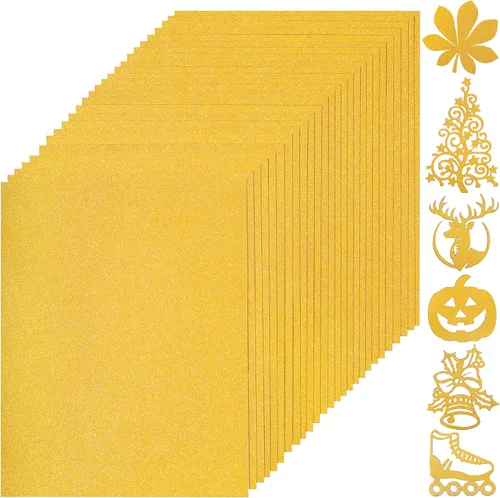 Miniatura 11 de 40 hojas de papel de cartulina con purpurina de 20 colores - 21,6 x 27,9 cm, 250 g/m²/92 lb, cartulina gruesa de peso pesado y colorida