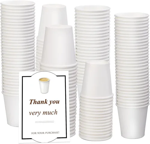 Miniatura 24 de Paquete de 50 vasos de papel desechables de 3 onzas, vasos de papel para baño de café, tazas pequeñas para aperitivos, baño, expreso, perfecto