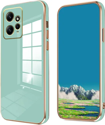 Compatible con Redmi Note 12 4G Funda Silicona Rosa, Chapado para Xiaomi Redmi Note 12 4G Funda de teléfono a prueba de golpes delgada y suave Verde