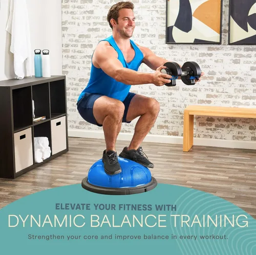Miniatura 3 de Lifepro Half Balance Ball Trainer - Pelota de estabilidad para ejercicio, entrenamientos de cuerpo completo, gimnasio en casa y terapia física, Azul