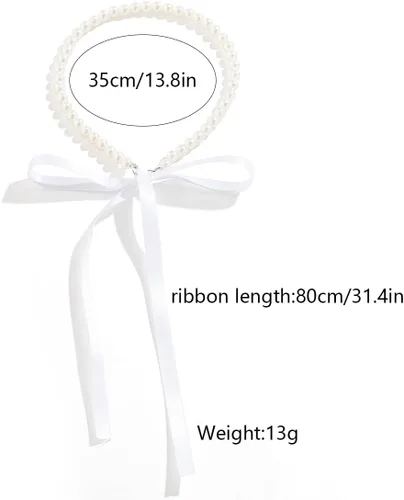 Miniatura 5 de Elegante gargantilla de perlas boho con detalle de lazo de cinta, un collar de cuentas de moda para mujeres y niñas