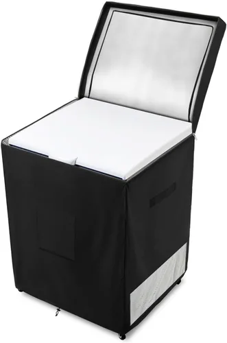 Miniatura 8 de Funda para refrigerador para exteriores, 600D, resistente, 100% impermeable, cubierta vertical para congelador, fundas exteriores para refrigerador.