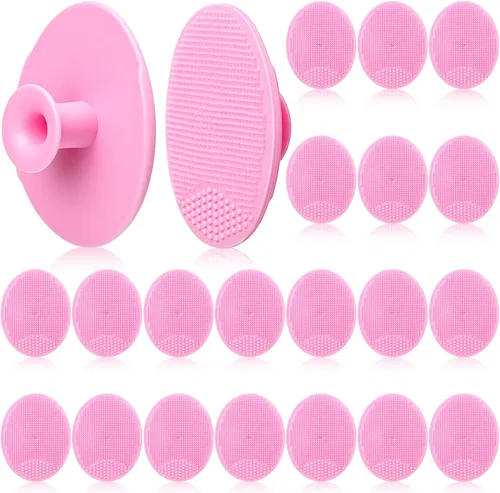 Miniatura 10 de Paquete de 20 cepillos de limpieza facial de silicona suave, cepillo de lavado facial para limpieza profunda, cepillo para masaje, exfoliante