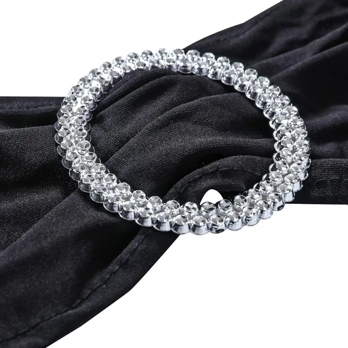 Miniatura 3 de Obstal 10 cintas elásticas de elastano para sillas de recepción de boda, bandas elásticas universales para silla con hebilla deslizante
