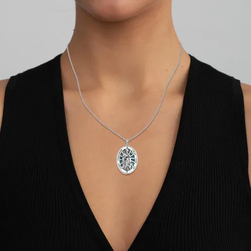 Miniatura 387 de Collar de plata de ley 925 con medalla de San Patrón, colgante de protección católica, amuleto, joyería religiosa para hombres y mujeres
