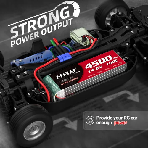 Miniatura 3 de HRB 4S 4500mAh Lipo Batería EC5 100C 14.8V RC Lipo Batería Compatible con RC Car RC Plane RC Truck RC Boat (2 piezas)