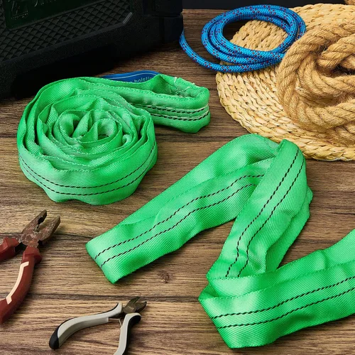 Miniatura 7 de Fabbay 4 eslingas redondas de poliéster resistente de 3.3 pies, correas de elevación redondas para elevación, remolque, mudanza, muebles