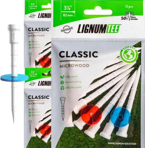 Miniatura 11 de LIGNUM Tee - Camisetas de golf clásicas - Camisetas de golf deportivas - Cabeza antigiro, micro madera de base biológica, 50 veces duradera