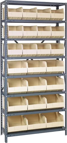 Miniatura 424 de Quantum QSBU-245BK Heavy Duty Shelving Unit with (7) Shelves and (24) QUS245 Black Bins for Garage Warehouse Storage Distribution 400 lb Load