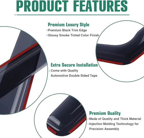 Miniatura 3 de 4 protectores de lluvia extra duraderos en el canal para Chevrolet Equinox 2025 2026 (no para EV), deflectores de ventana, viseras de ventana