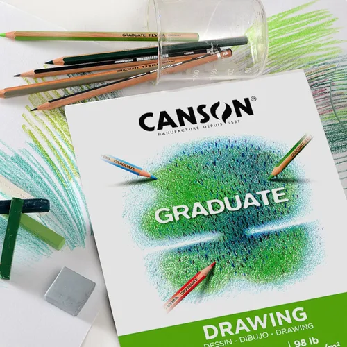 Miniatura 2 de Canson Bloc de dibujo para graduados, plegable, 9 x 12 pulgadas, 30 hojas Papel de artista para adultos y estudiantes, dibujo, bocetos y diario