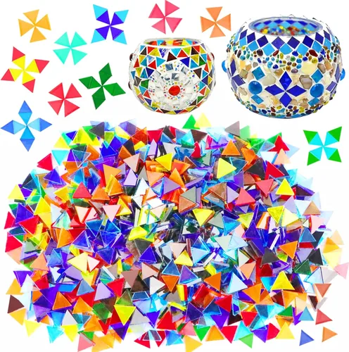 Miniatura 13 de 1100 Piezas de Azulejos de Mosaico, Azulejos de Mosaico de Vidrio para Manualidades al Por Mayor, Piezas de Vidrio de Mosaico Teñido, Suministros