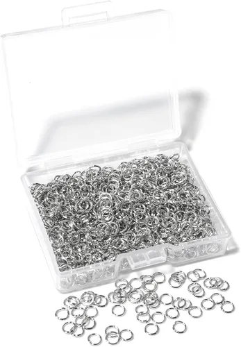 Miniatura 15 de 1600 piezas de anillos abiertos de plata para hacer joyas, juego de anillos de plata bañada en plata para joyería