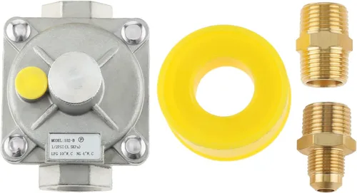 Aupoko Regulador de presión de gas de 1/2", regulador de presión de intercambio de gas natural y licuado con 2 adaptadores de conversión NPT de