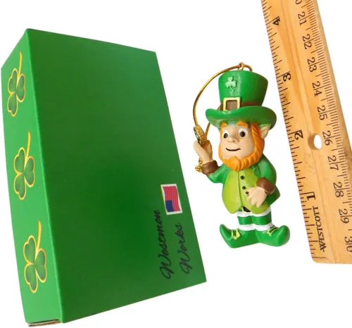 Miniatura 4 de Westmon Works Set de regalo de adorno de duende pintada a mano, paquete de figuritas pintadas a mano, leyenda irlandesa, folclore irlandés