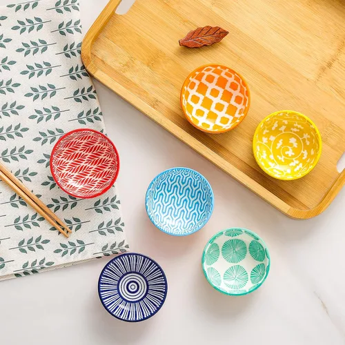 Miniatura 6 de KitchenTour Juego de Platos para Salsa de Soja de 2.7 oz, Juego de Cuencos de Cerámica para Salsas, Cuencos de Porcelana para Salsas de Inmersión