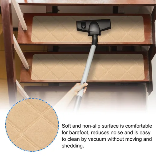 Miniatura 5 de HARFINGTON Alfombra antideslizante para escaleras, paquete de 4 unidades, 8 x 30 pulgadas, antideslizante, para escaleras de madera de interiores