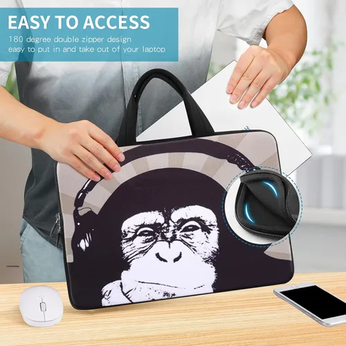 Miniatura 4 de iColor 11 11.6 12 12.1 12.5 Bolso de transporte para laptop, funda para Chromebook, portátil, ultrabook, tableta con asa, tote de neopreno