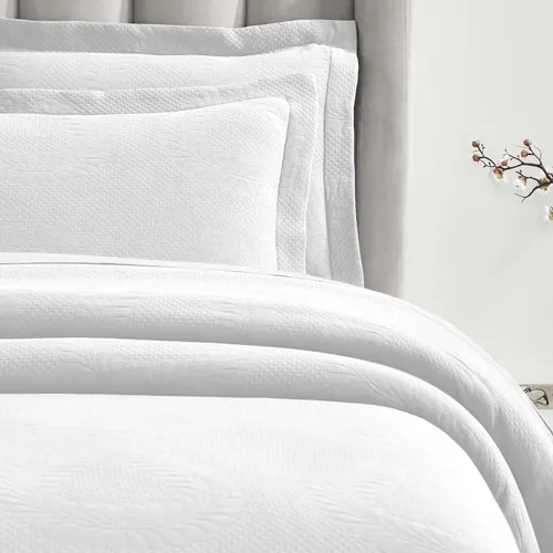Miniatura 17 de Superior Juego de colcha de algodón con diseño de flor de lis, mantas cálidas, ropa de cama para todas las estaciones, decoración de dormitorio