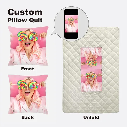 Miniatura 2 de Edredón de almohada con foto personalizada, almohada personalizada de doble uso, funda de almohada personalizada con imagen, almohadas decorativas