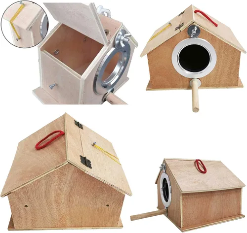Miniatura 3 de kathson Caja nido de periquitos para anidación de pájaros, caja de apareamiento para cría de loros, agapornitos, cacatúas, pinzones