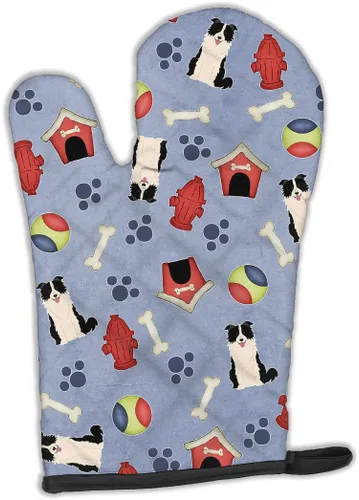 Miniatura 353 de Caroline's Treasures BB2732OVMT Dog House Collection Border Collie - Guante de horno grueso resistente al calor para sartenes calientes y horno