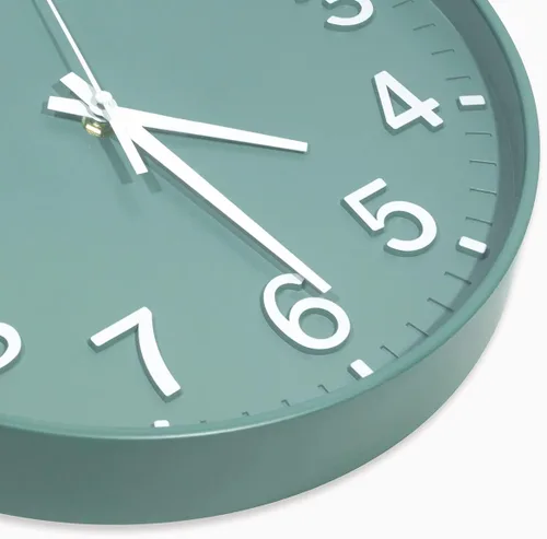 Miniatura 6 de HZDHCLH Reloj de pared de cuarzo moderno, funciona con pilas, 12 pulgadas, silencioso, sin tictac, números 3D, reloj redondo para pared, reloj
