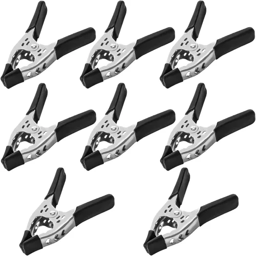 Miniatura 8 de Paquete de 12 abrazaderas de resorte de 6 pulgadas de gran resistencia de metal, color negro, apertura de mandíbula de 3 pulgadas