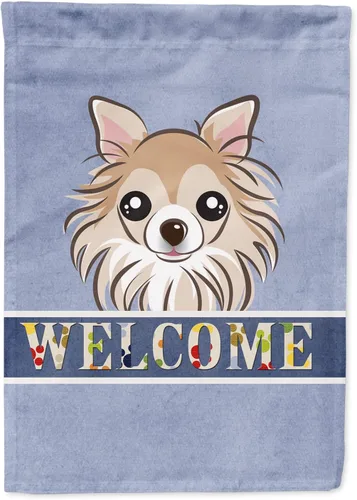 Miniatura 110 de Caroline's Treasures BB1405GF Bandera de jardín de bienvenida de bulldog inglés, Bandera de buzón azul, bandera decorativa para el patio, obra