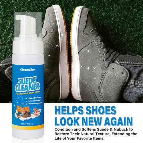 Miniatura 4 de GleamGlee Suede Cleaner Kit 6.76 oz, Suede & Nubuck Shoe Cleaner with Brush & Towel for Shoes, Boots & Bags