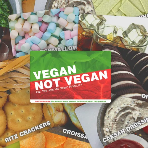 Miniatura 8 de Juego vegano no vegano - Adivina los productos veganos divertido juego de cartas flash - Divertido juego de adivinanzas de sí o no - adecuado