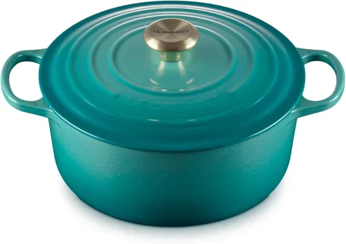 Miniatura 49 de Le Creuset Horno holandés redondo de hierro fundido esmaltado, 4.5 cuartos de galón, Marsella Marseille