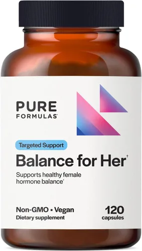 PureFormulas Balance for Her - Balance hormonal para mujeres - DIM, cohosh negro, D-glucarato de calcio, extracto de té verde EGCg y suplemento de