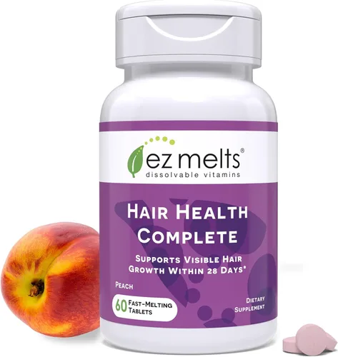 EZ Melts Hair Health Complete - Suplemento capilar para apoyar la fuerza y el crecimiento, incluye AnaGain Nu, biotina, apigenina, sílice de bambú y