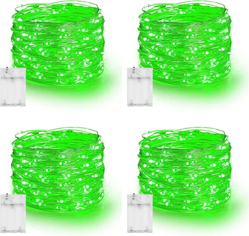 Miniatura 31 de Dazzle Bright - Guirnalda de luces de hadas de Halloween, 60 luces LED de 20 pies de alambre de cobre a batería y resistente al agua, decoraciones