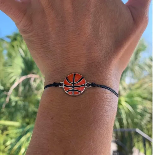 Miniatura 2 de Sportybella - Pulsera de baloncesto – Cuerda ajustable de cuerda de paracaídas, regalos para jugadores de baloncesto, se adapta a muñecas de 5 a 8