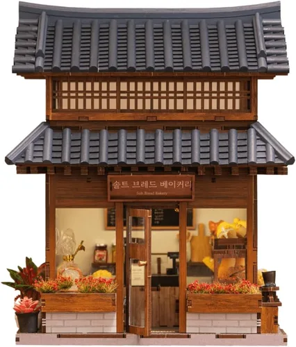 Anavrin Book Nook Ikseon-Dong Hanok Bakery - Casa en miniatura 3D para adultos, adolescentes y amantes de los libros, decoración para biblioteca,