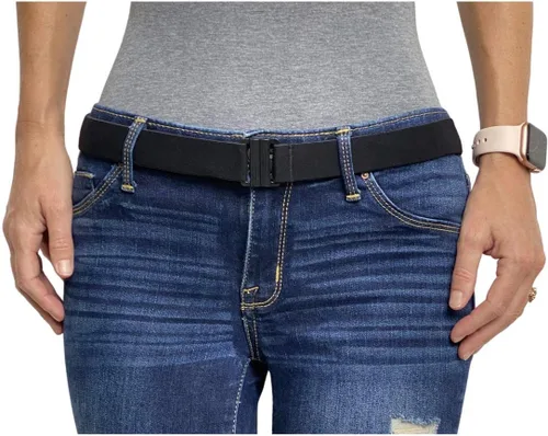 Miniatura 4 de Cinturón elástico ajustable – Cinturones para mujer, cinturón de cintura antideslizante, sin mostrar hebilla plana para mujer