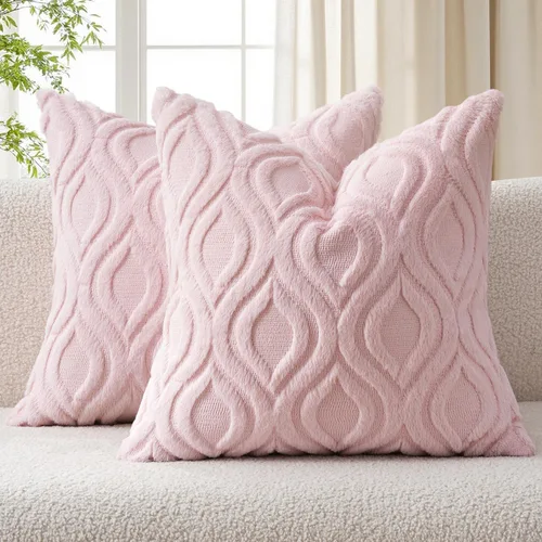 Miniatura 26 de MIULEE - Juego de 2 fundas de almohada de lana sintética suave y afelpada, fundas decorativas de estilo bohemio para sofá, sala de estar, cama, 18 x