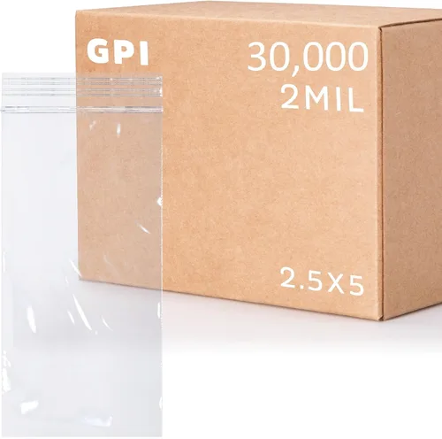 Miniatura 17 de GPI - Paquete de 100 bolsas de plástico transparente con cremallera de 1 x 1 pulgada de grosor, bolsas de plástico transparente con cierre